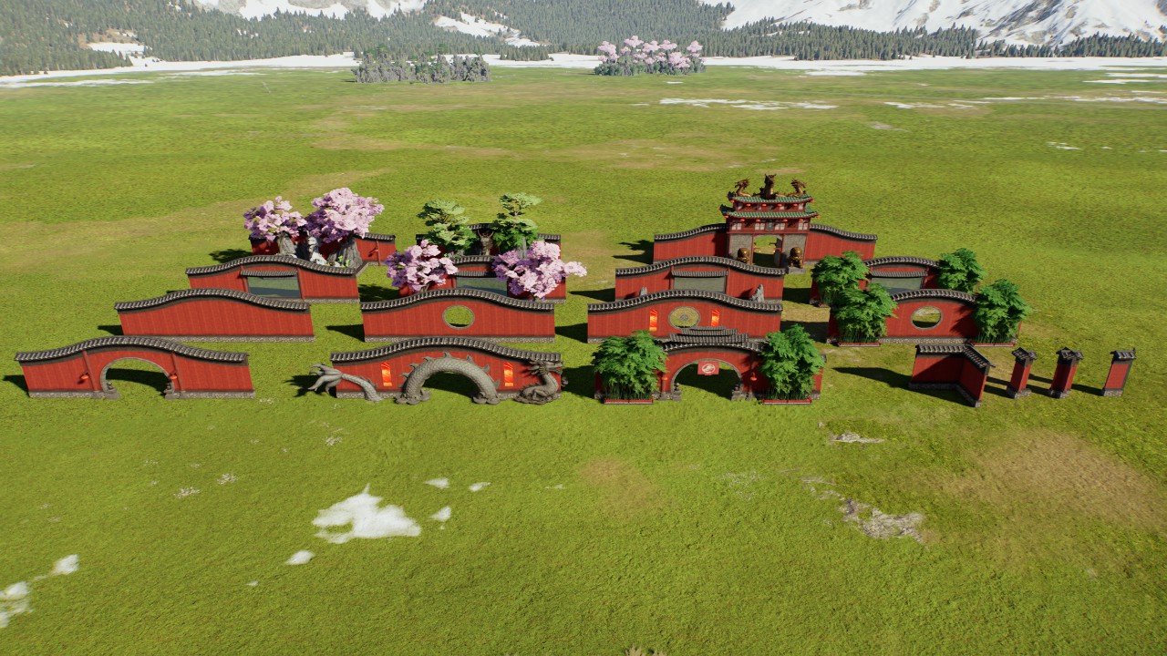 Asian inspired large wall building kit