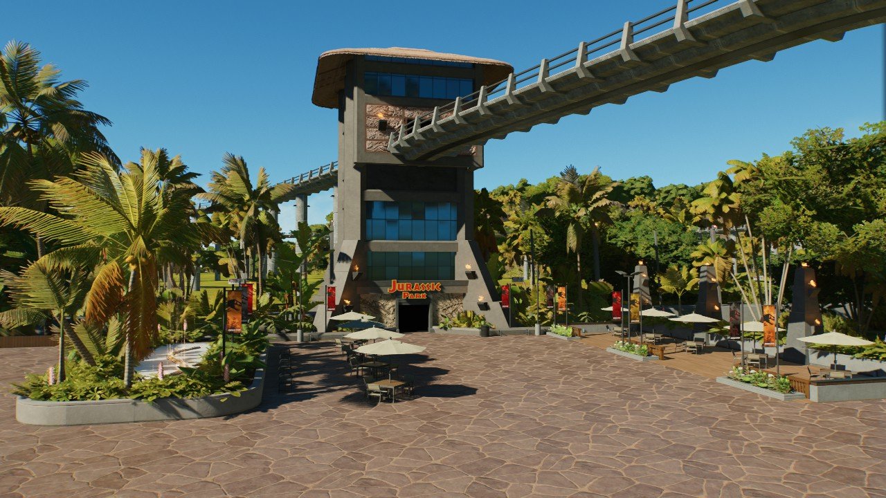 JP Themed Walkway with Decorated Seating Area