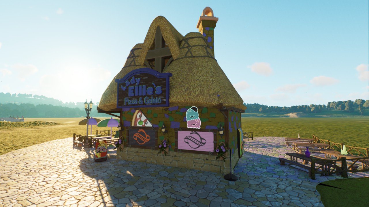 Planets Pen Lady Ellie's Pizza & Gelato - Workshop - Planet Coaster 2